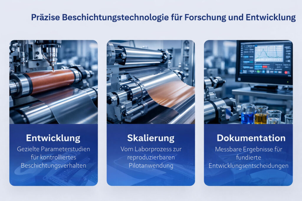 Beschichtungstechnik mit Fokus auf Entwicklung, Skalierung und Prozessdokumentation